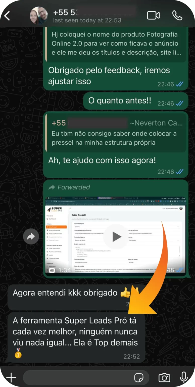 Conversa WhatsApp - Depoimento 4